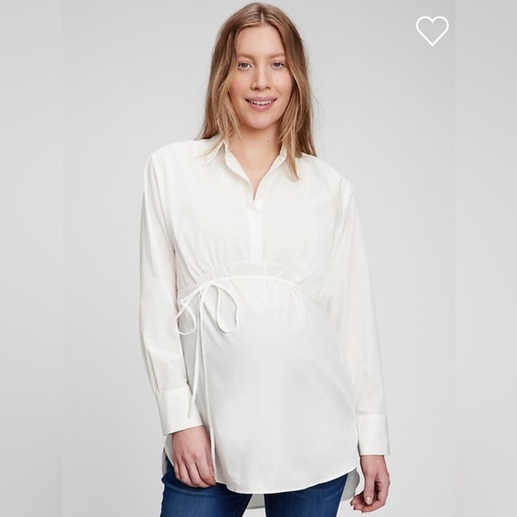 GAP Maternity Popover Shirt, Maternity SZ Sm - Picture 1 of 3